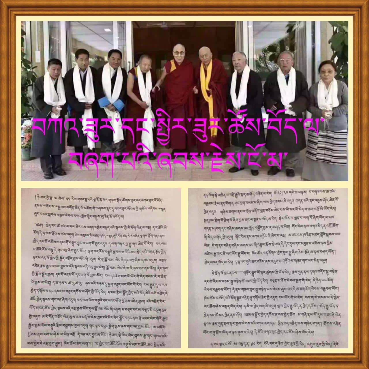 The transcript has been in circulation in conjunction with this image, purporting to show the people who had an audience with His Holiness the Dalai Lama